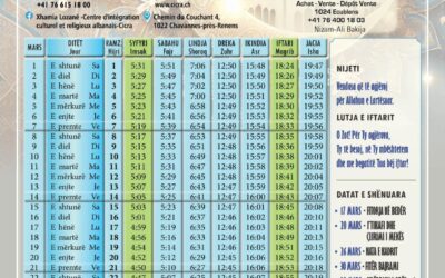 Vaktia e RAMAZANIT 2025 për Lausanne